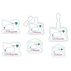 Stickserie ITH - Anhänger & Stickdatei Nähmaschine Doodle